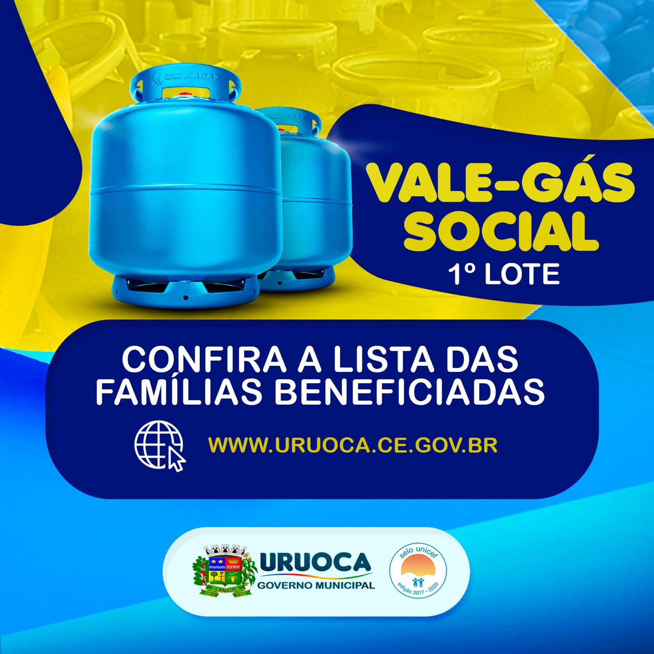 1° LOTE DO VALE GÁS DO GOVERNO ESTADUAL 2021